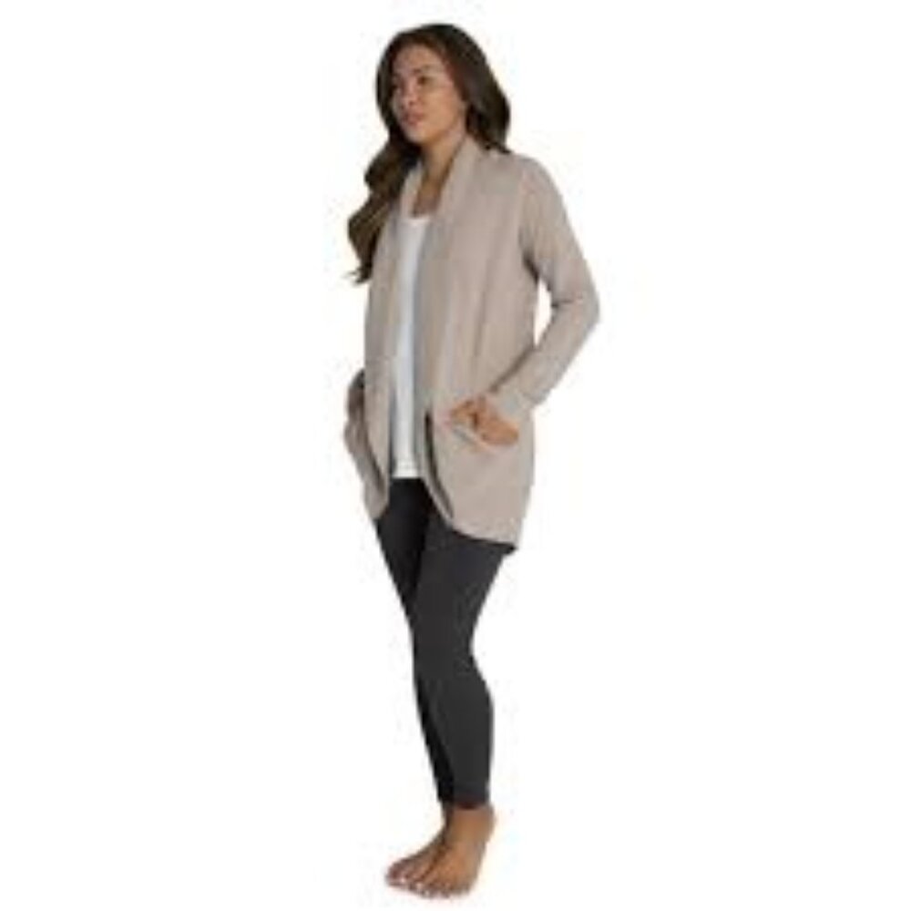 Barefoot Dreams NWT Taupe  Long Sleeve CozyChic® Lite Circle Cardigan Size Large